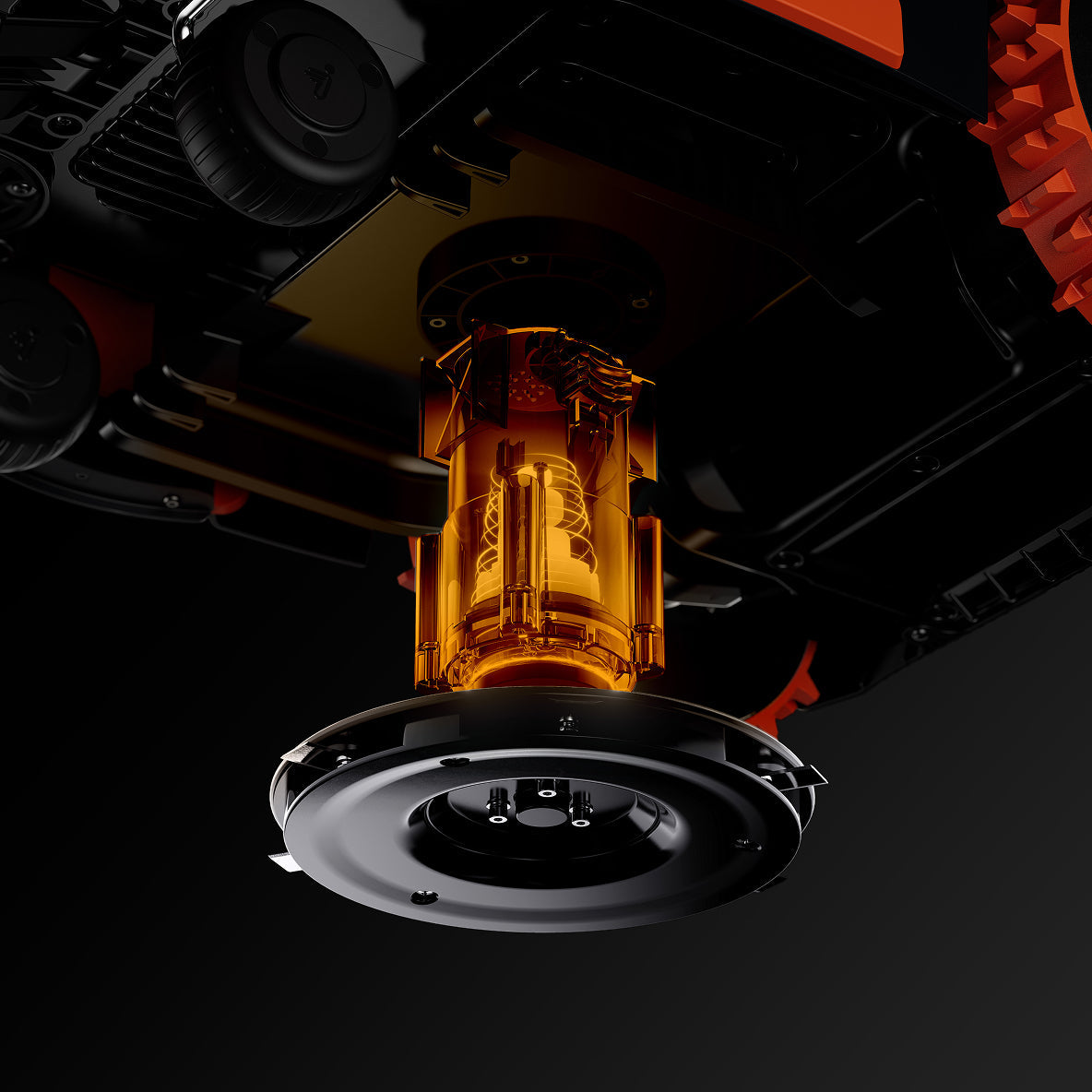 Navimow i Series robot lawn mower with an orange motor.