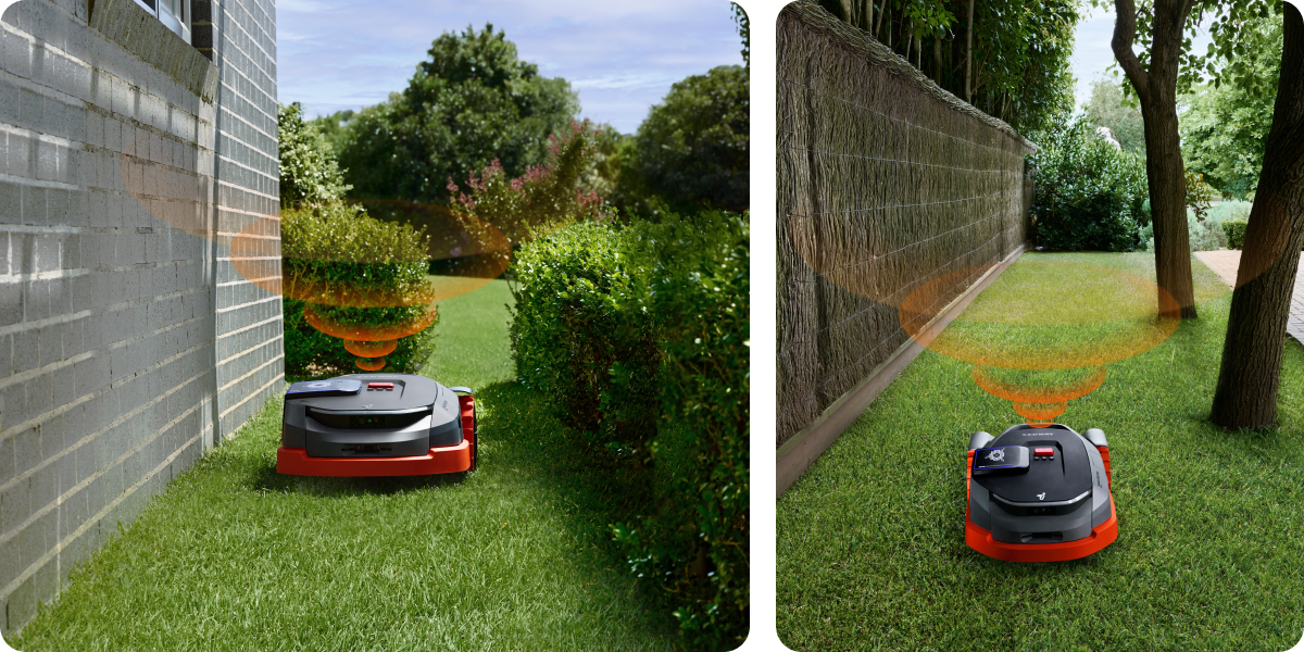 Segway Navimow i Series robot lawn mower in different gardens.