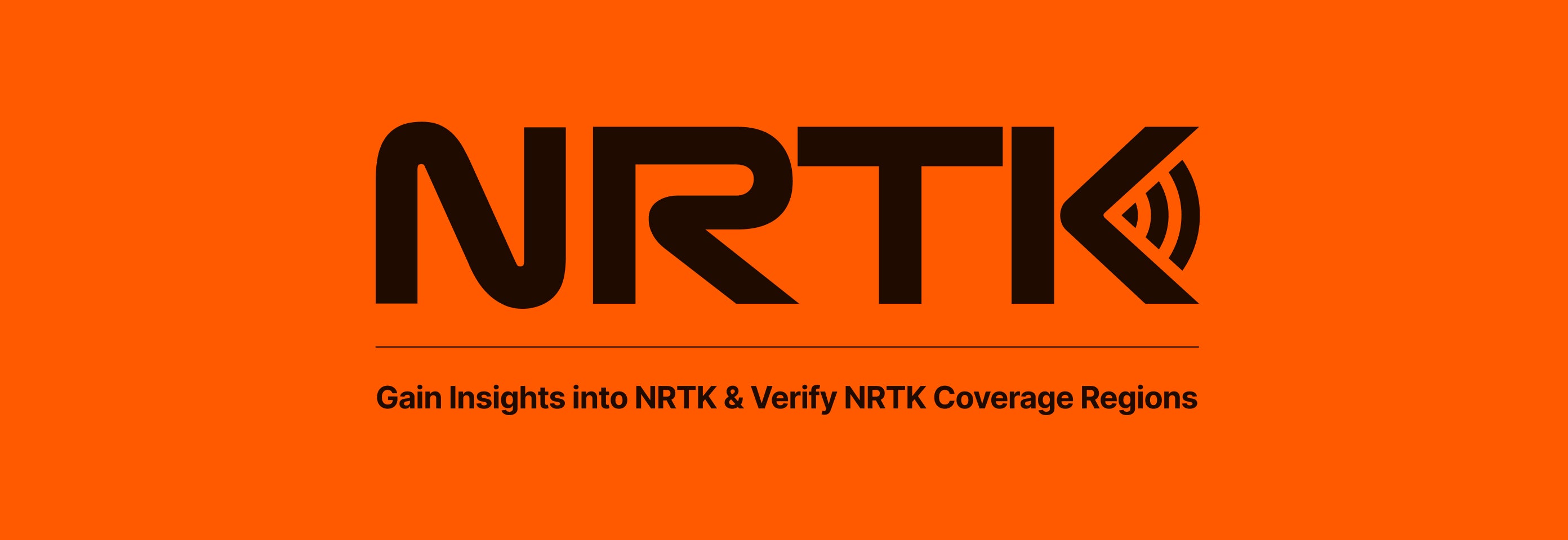 Orange background with NRTK logo and coverage region verification text.