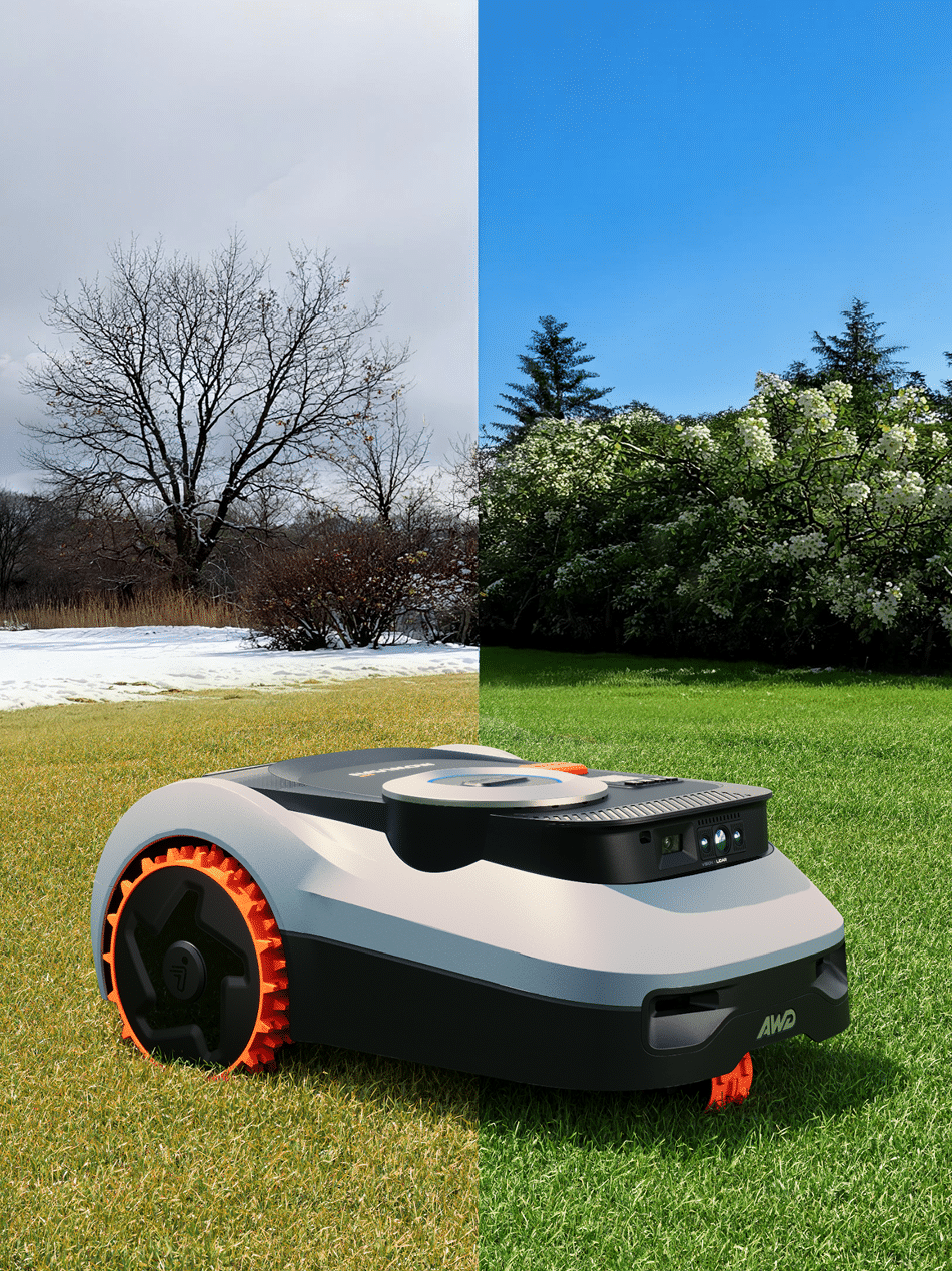 Navimow AWD robot lawn mower works in summer and winter.