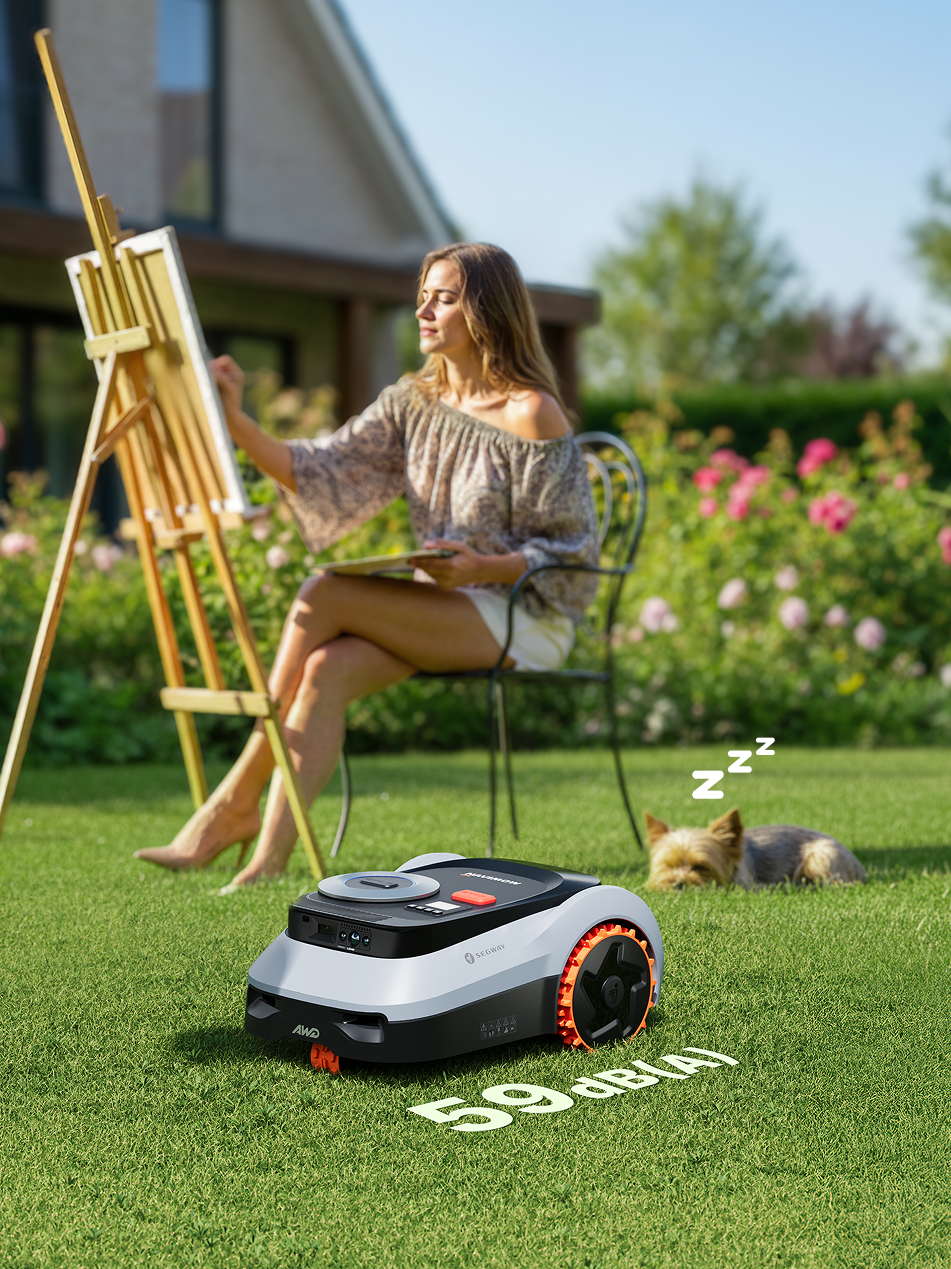 Segway Navimow i series robot lawn mower in the garden.